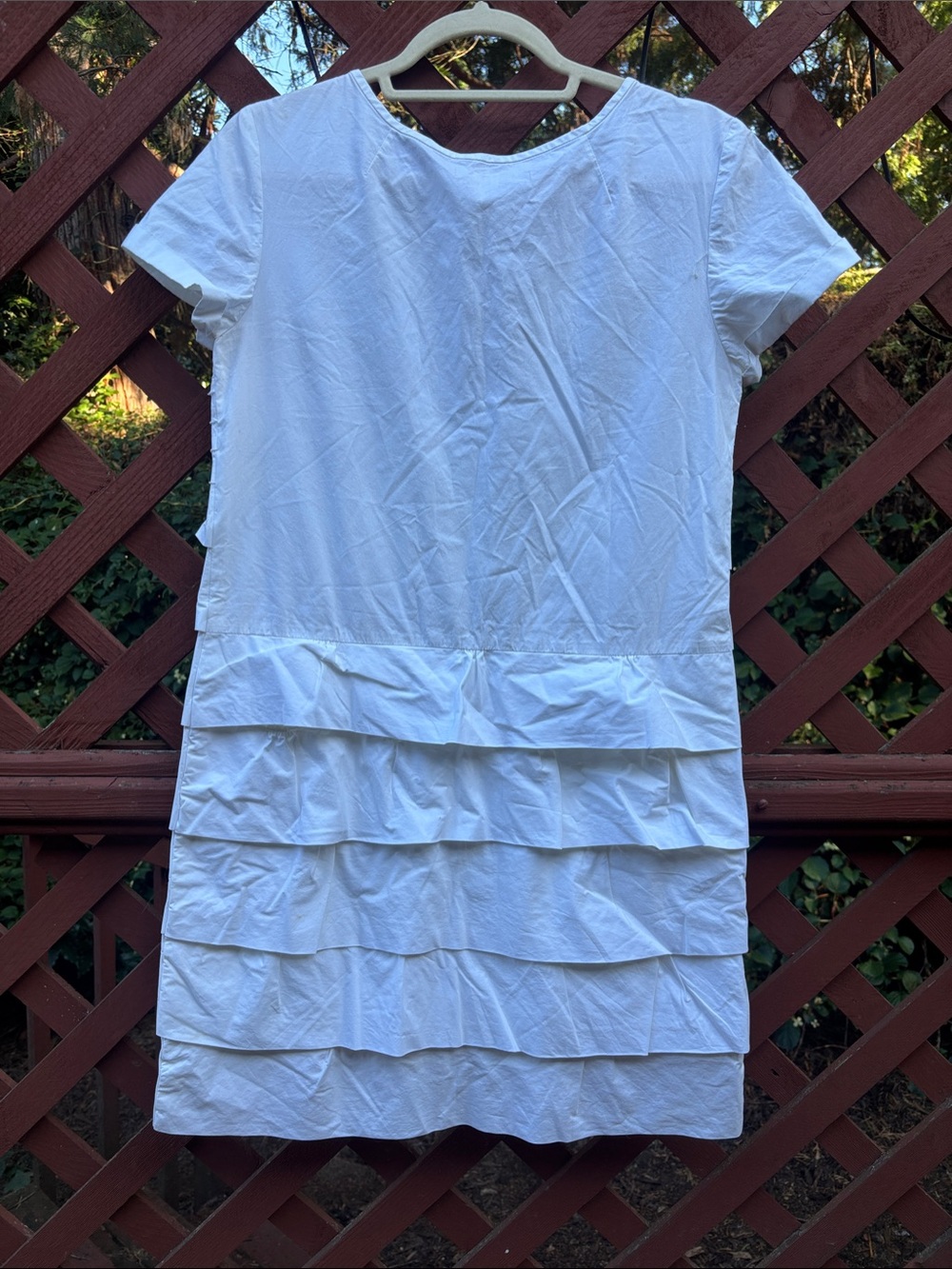 J. Crew White Ruffle Button-Front Mini Dress - Picture 2 of 5